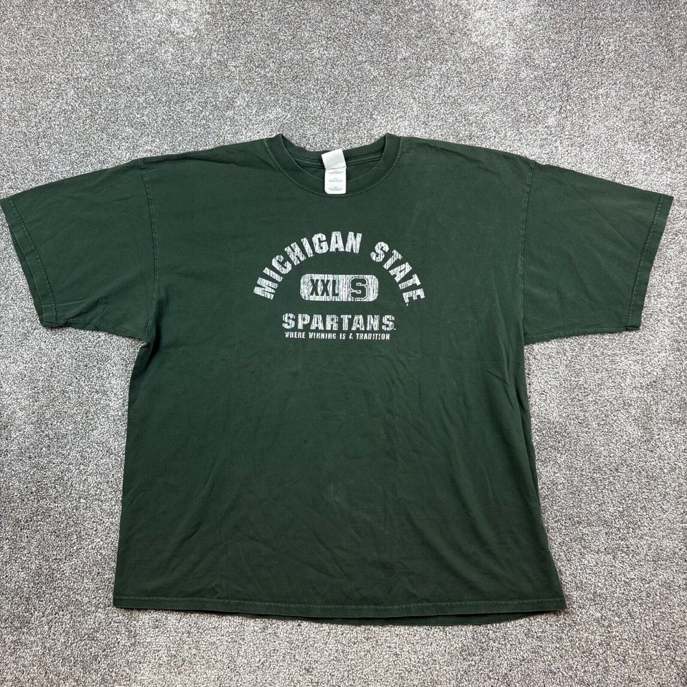 Vintage Michigan State Spartans Shirt Mens 2XL Green Winning is Tradition Sports